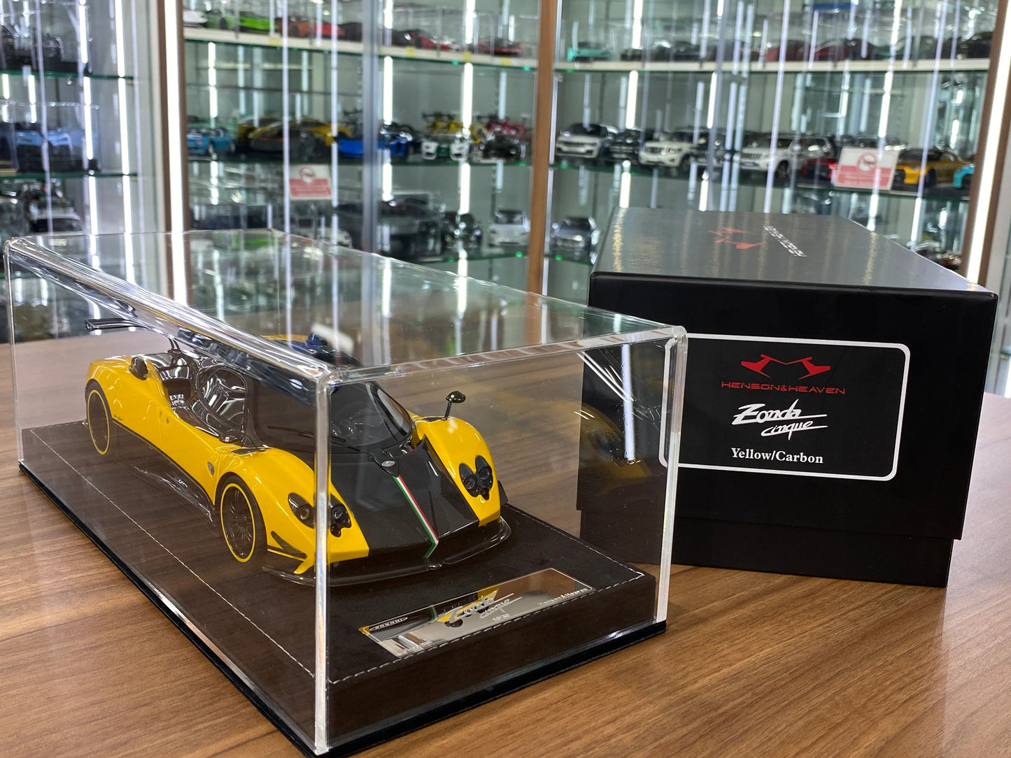 HH Model Pagani Zonda Cinque Yellow/Carbon Fiber Resin | Limited 30 pcs
