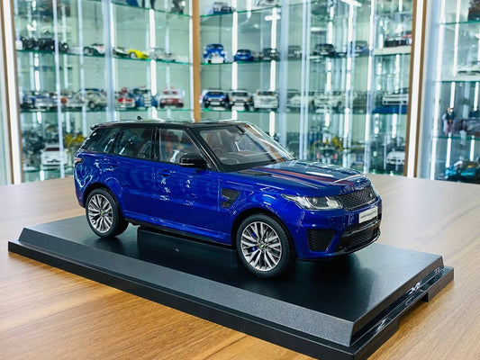 1_18 Diecast Land Rover Range Rover Sport SVR Blue Kyosho Scale Model