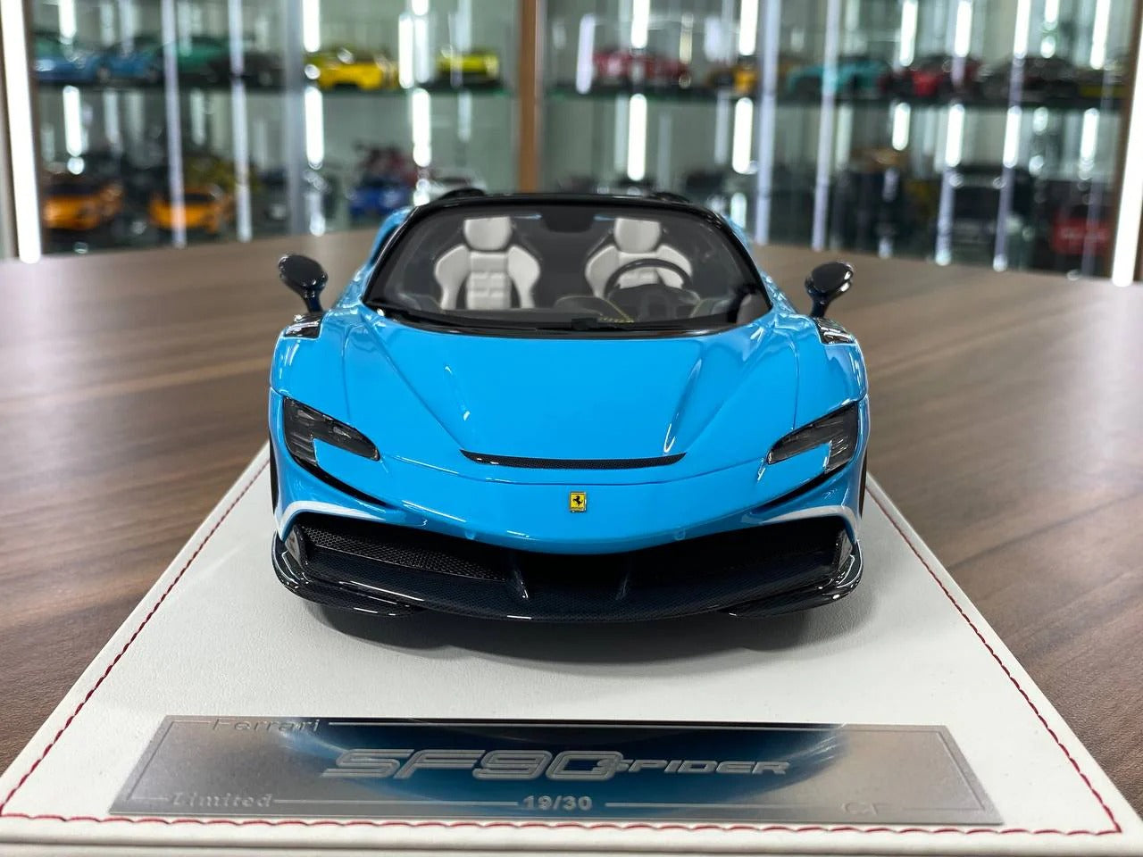 1_18 Resin CE Custom Edition Ferrari SF90 Spider Blue Ltd.Edn. 30 pcs