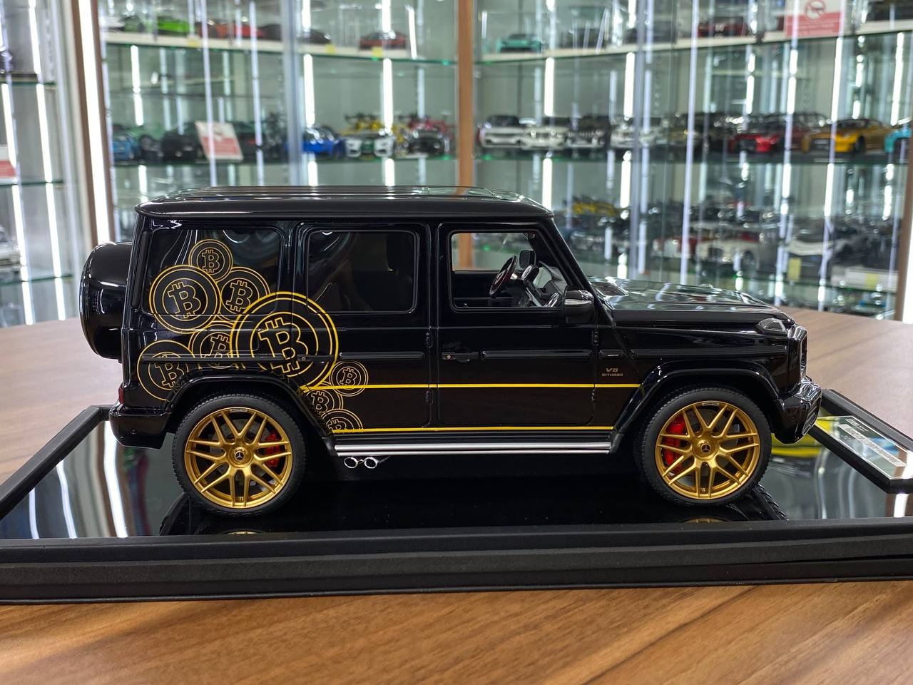 1_18 Bitcoin Mercedes-Benz AMG G-63 Black Model Car by MotorHelix