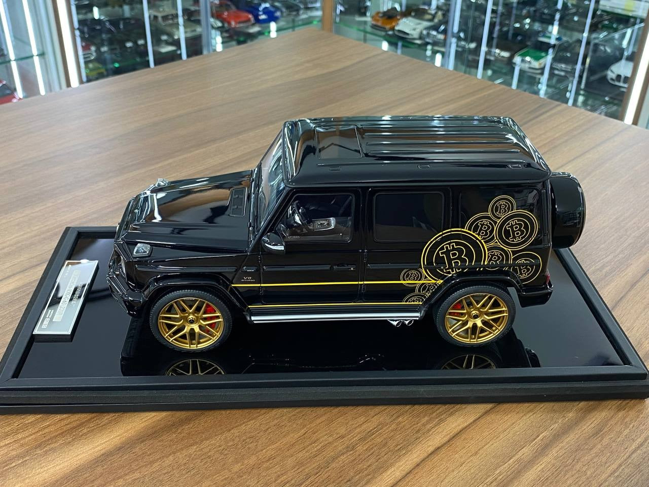 1_18 Bitcoin Mercedes-Benz AMG G-63 Black Model Car by MotorHelix