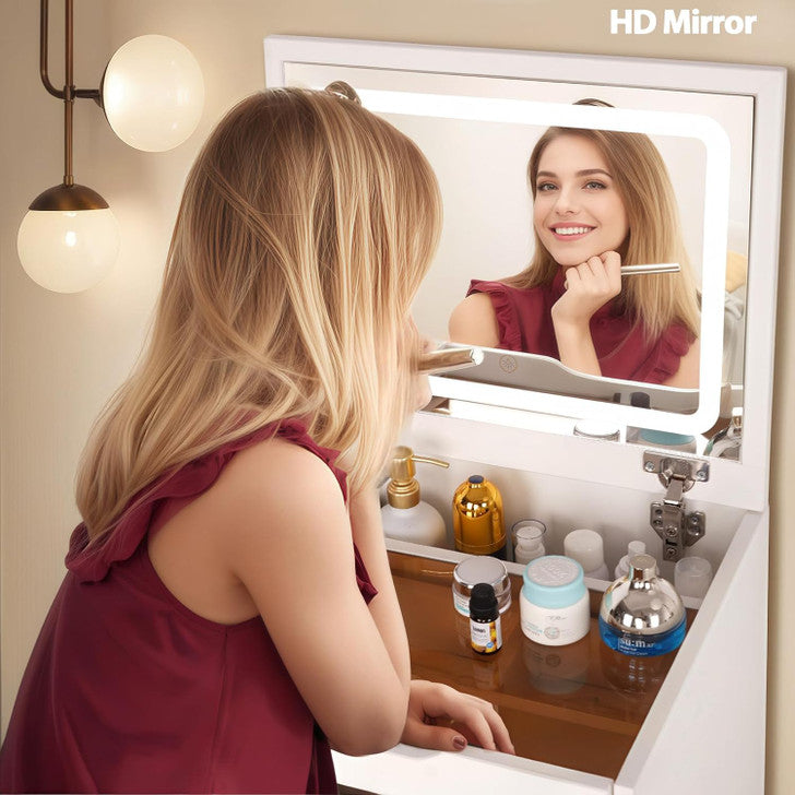 Makeup Vanity Bedside Table Dresser Storage Integrated